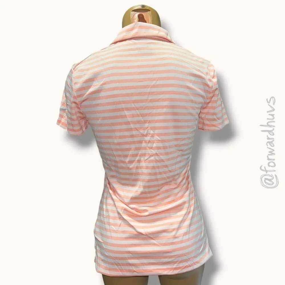 Nike Golf Dri-FIT Polo Pink Stripe Shirt - Small Spots - Size S